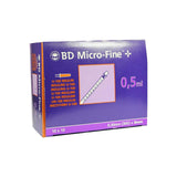 Strzykawka insulinowa BD MICRO-FINE+ z igłą 0,5 ml - U100 - 0,30 mm (30 G) x 8 mm | 100 sztuk