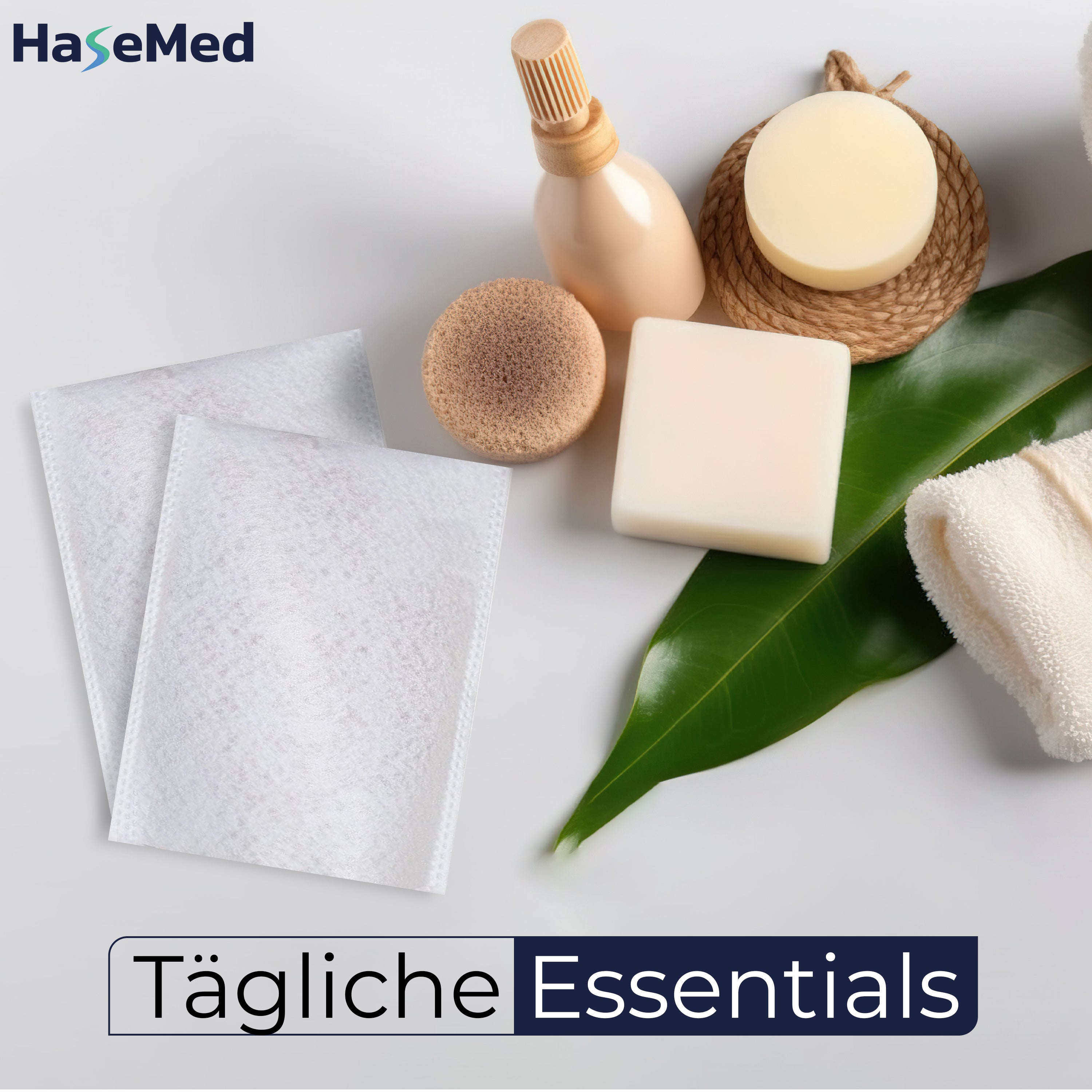 HaseMed Disposable Wash Mitts Molton 50 Pieces