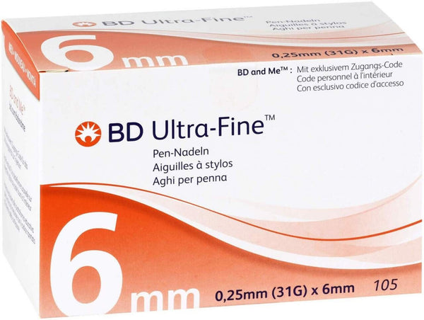 Igły do wstrzykiwaczy BD Ultra-Fine, 0,25 x 6 mm 31G (320523)