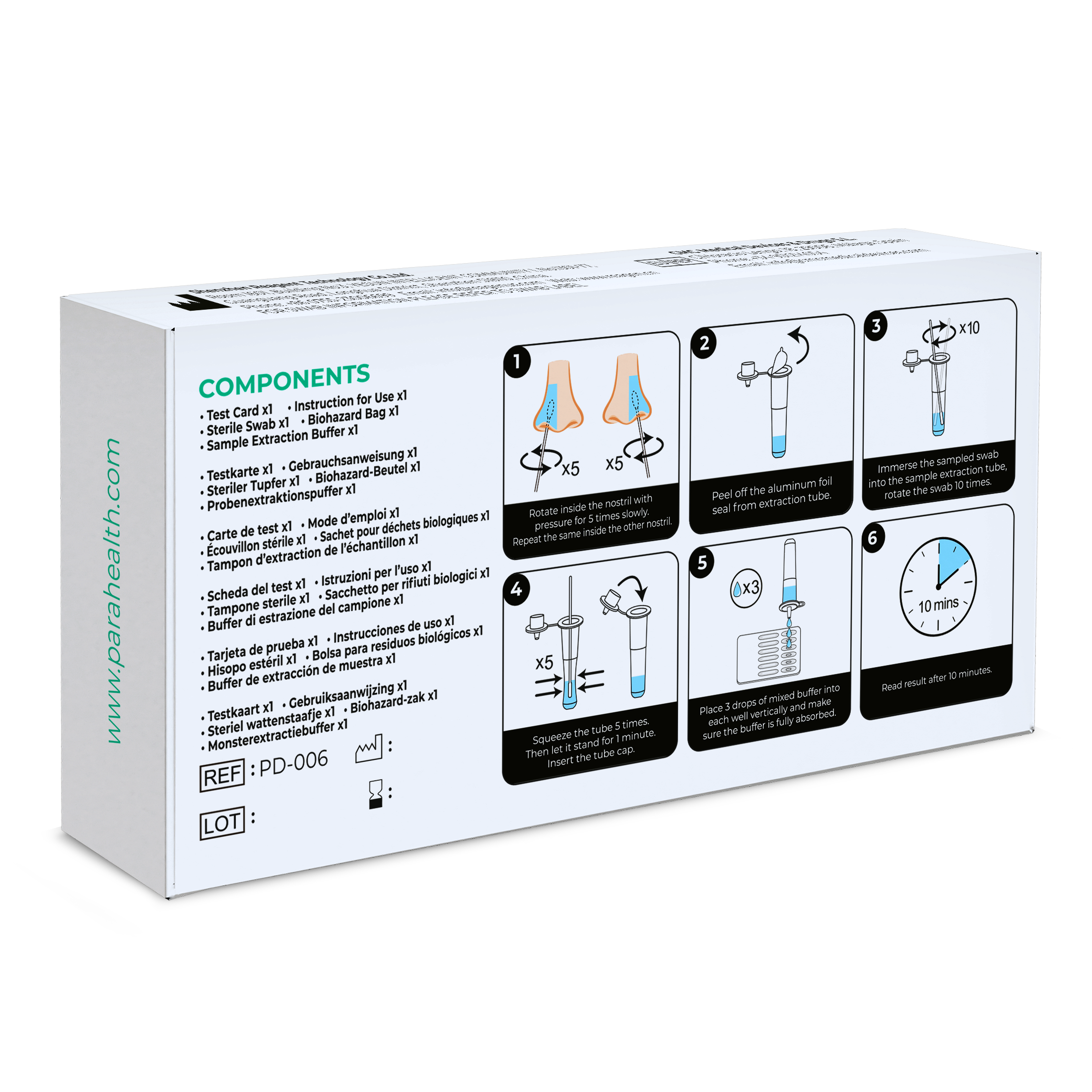 parahealth diagnostics 12-in-1 Szybki test antygenowy do diagnostyki chorób dróg oddechowych