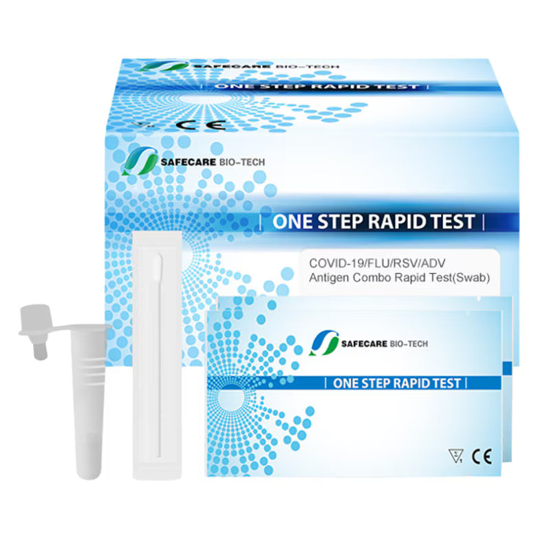 Safecare One Step Rapid Test 5in1 (COVID-19/Flu/RSV/ADV Antigen Combo Rapid Test - Swab) 25 Pieces