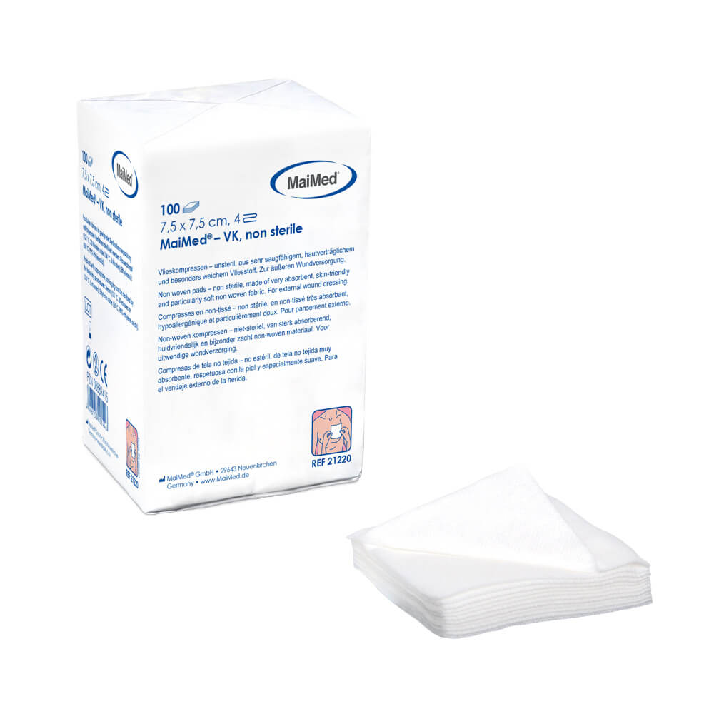 MaiMed Non-Woven Swabs, Non-Sterile, Skin-Friendly, 1 Pack = 100 Pieces